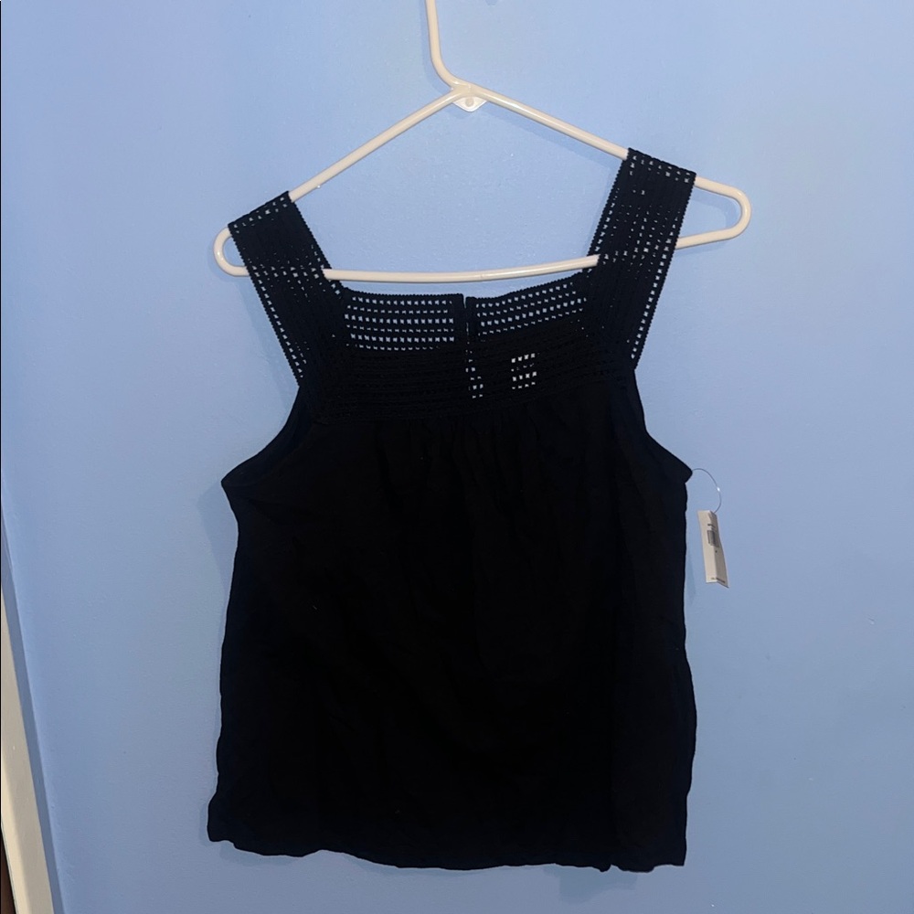 Old Navy Black Crochet Strap Tank Top